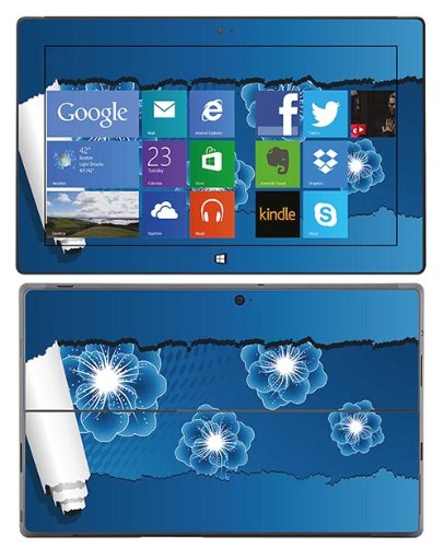 Royal Wandtattoo RS. 49897 selbstklebend für Microsoft Surface Pro, Motiv Blue Flowers with Paper von Royal Sticker