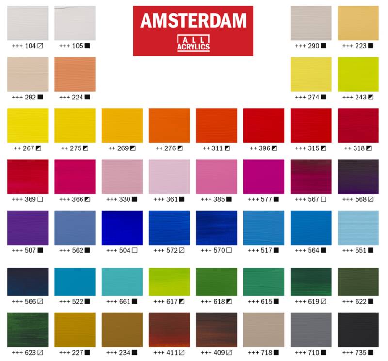 ROYAL TALENS Acrylfarbe AMSTERDAM General Selection, 48x20ml von Royal Talens