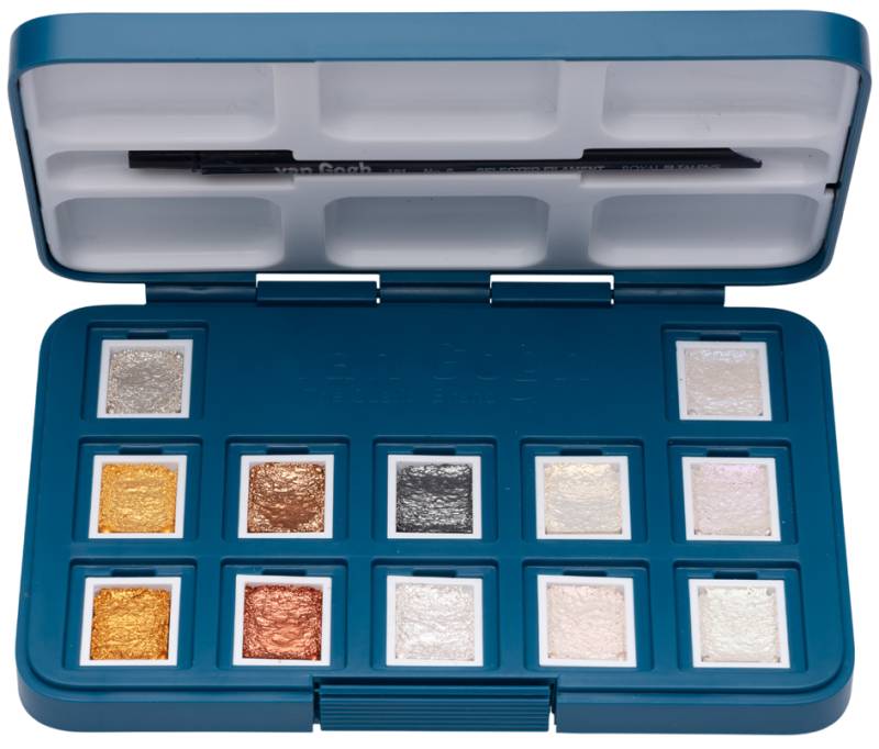 ROYAL TALENS Aquarellfarbe Van Gogh, 12er Box, Metallic- von Royal Talens