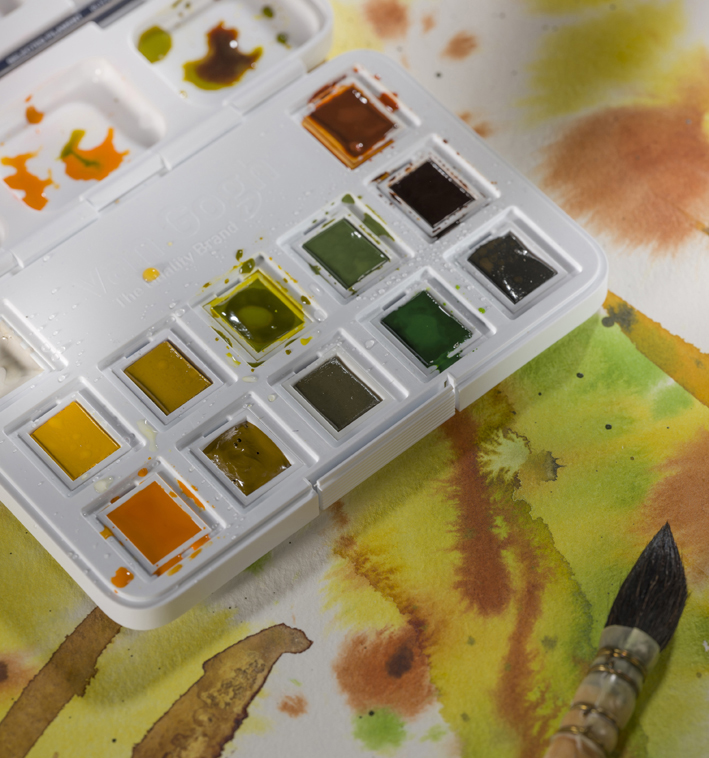 ROYAL TALENS Aquarellfarbe Van Gogh, 12er Box, Naturfarben von Royal Talens