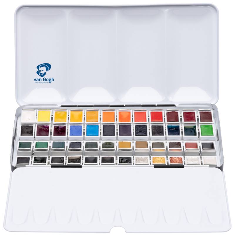 ROYAL TALENS Aquarellfarbe Van Gogh, 48er Set im Metall-Etui von Royal Talens
