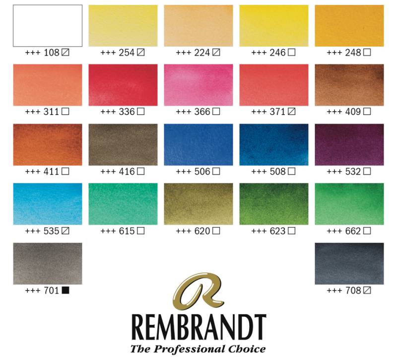 ROYAL TALENS REMBRANDT Aquarellfarben-Set, Näpfchen von Royal Talens