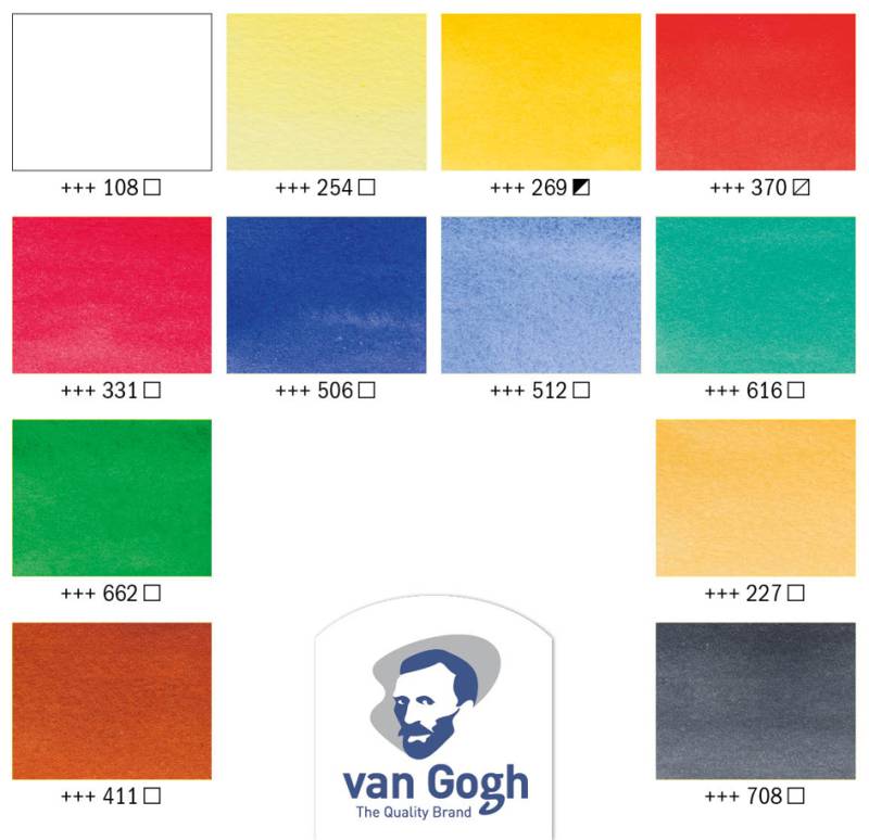 ROYAL TALENS Van Gogh Holzkasten-Set Aquarell, 12er Set von Royal Talens