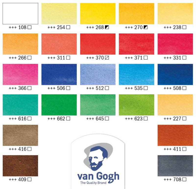 ROYAL TALENS Van Gogh Holzkasten-Set Aquarell, 24er Set von Royal Talens