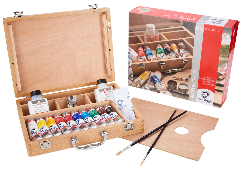 ROYAL TALENS Van Gogh Holzkoffer-Set Acrylfarben Basic von Royal Talens