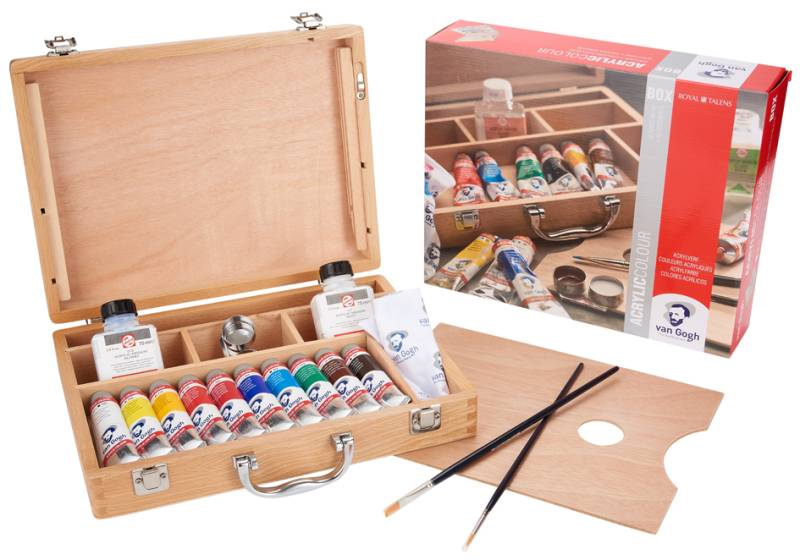 ROYAL TALENS Van Gogh Holzkoffer-Set Acrylfarben Basic von Royal Talens
