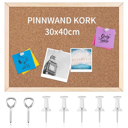 Royomal Pinnwand Kork 40x30cm, Kork Pinnwand mit Holzrahmen, Pinnwand Klein, Korktafel Korkwand, für Büro, Schule, Schlafzimmer und Heim Royomal Pinnwand Kork 40x30cm, Kork Pinnwand mit Holzrahmen, Pinnwand Klein, Korktafel Korkwand, für Büro, Schule, Schlafzimmer und Heim von Royomal