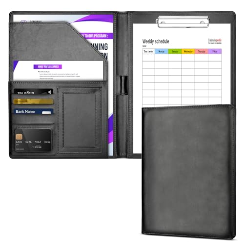 Royouzi Schreibmappe A4 Klemmbrett A4 Mit Deckel Pu Klemmbrettmappe Mit DokumentenfäChern, Stiftehalter, Klappdeckel, Abdichtung Die Perfekte BüRo- Und Konferenzmappe Royouzi Schreibmappe A4 Klemmbrett A4 Mit Deckel Pu Klemmbrettmappe Mit DokumentenfäChern, Stiftehalter, Klappdeckel, Abdichtung Die Perfekte BüRo- Und Konferenzmappe von Royouzi