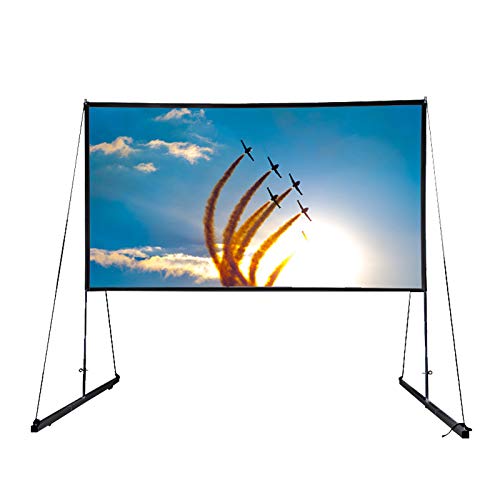 150 Zoll Projektor Leinwand 16:9 Tragbare Projektionsleinwand mit Ständer für Heimkino, Konferenzen und Präsentationen, schnelle Einrichtung, PVC Material, 343 x 198 x 80 cm von Royyalpa