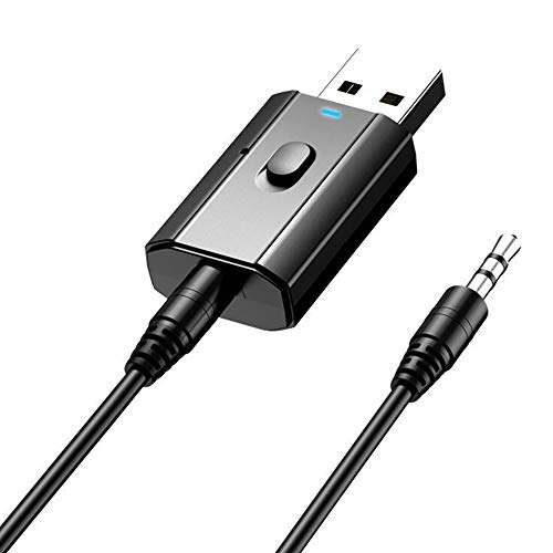 Rpanle Bluetooth 5.0 Sender Empfänger Klinke 3.5, Mini Drahtlos Bluetooth Transmitter Receiver Adapter USB-Aufladung Eingebautes Mikrophon für Auto Zuhause, Kopfhörer und Lautsprecher von Rpanle