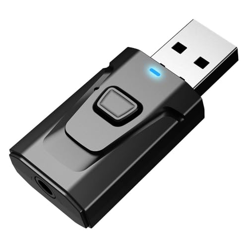 Rppiup USB Bluetooth 5.0 mit 3,5 mm AUX 4-in-1-Adapter, Bluetooth Stick für pc, Bluetooth EDR USB Adapter, Plug & Play Bluetooth-Adapter für TV/Home Audio-System von Rppiup
