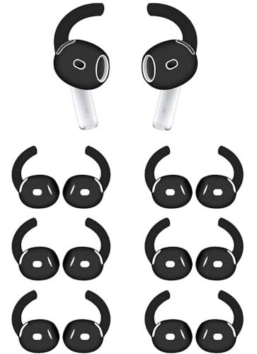 Rqker Ohrstöpsel-Haken, kompatibel mit AirPods 4 2024, 4. Generation, 6 Paar, rutschfest, Anti-Verlust, weiche Silikon-Ohrhörer-Haken, kompatibel mit AirPods 4, 6 Paar, Schwarz Rqker Ohrstöpsel-Haken, kompatibel mit AirPods 4 2024, 4. Generation, 6 Paar, rutschfest, Anti-Verlust, weiche Silikon-Ohrhörer-Haken, kompatibel mit AirPods 4, 6 Paar, Schwarz von Rqker