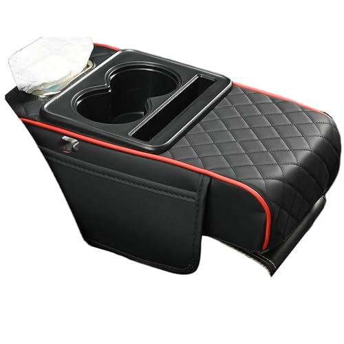 Rrlihjgu Mittelarmlehne Pad Auto Mittelkonsolen Armlehne Kissen Universals Auto Armlehnen Auflage Armlehnenbox Leder Car Armrest Box Pad Mit Organizer Taschen Auto Mittelkonsole Pad Auto Armlehne Box von Rrlihjgu