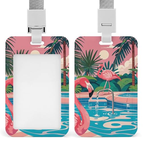 Ausweishalter mit Flamingo- und Schwimmbad-Motiv, professionell, vertikal, mit Umhängeband, wasserdichte Ausweis-Schutzhülle für Büro, transparenter Ausweishalter für Krankenschwestern, Ärzte, Lehrer Ausweishalter mit Flamingo- und Schwimmbad-Motiv, professionell, vertikal, mit Umhängeband, wasserdichte Ausweis-Schutzhülle für Büro, transparenter Ausweishalter für Krankenschwestern, Ärzte, Lehrer von Rrtsmsgh