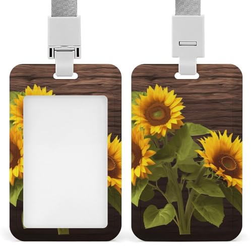 Ausweishalter mit Sonnenblumen-Motiv, professionell, vertikal, mit Umhängeband, wasserdicht, für Büro, transparenter Ausweishalter für Krankenschwestern, Ärzte, Lehrer Ausweishalter mit Sonnenblumen-Motiv, professionell, vertikal, mit Umhängeband, wasserdicht, für Büro, transparenter Ausweishalter für Krankenschwestern, Ärzte, Lehrer von Rrtsmsgh