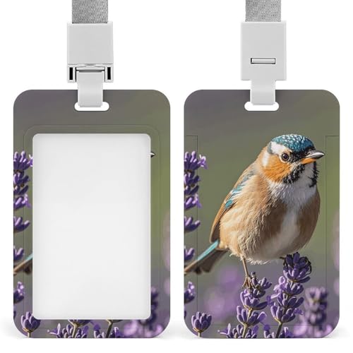 Ausweishalter mit Vogel in violettem Lavendel, professionell, vertikal, mit Umhängeband, wasserdicht, Ausweishülle für Büro, transparenter Ausweishalter für Krankenschwestern, Ärzte, Lehrer Ausweishalter mit Vogel in violettem Lavendel, professionell, vertikal, mit Umhängeband, wasserdicht, Ausweishülle für Büro, transparenter Ausweishalter für Krankenschwestern, Ärzte, Lehrer von Rrtsmsgh