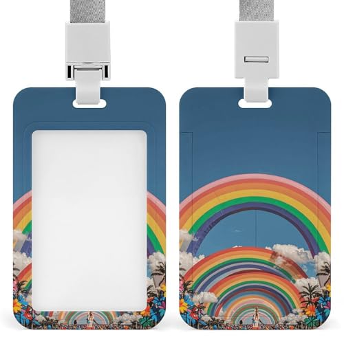 Beautiful World Regenbogen-Ausweishalter, professioneller, vertikaler Ausweishalter mit Umhängeband, wasserdichte Ausweishülle für Büro, transparenter Ausweishalter für Krankenschwestern, Ärzte Beautiful World Regenbogen-Ausweishalter, professioneller, vertikaler Ausweishalter mit Umhängeband, wasserdichte Ausweishülle für Büro, transparenter Ausweishalter für Krankenschwestern, Ärzte von Rrtsmsgh