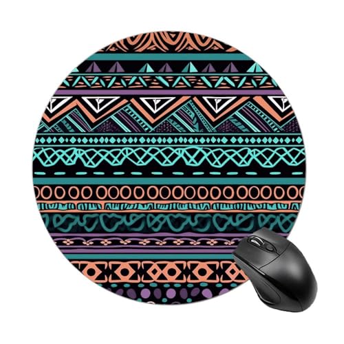 Einzigartiges Aztekenmuster, kleines Mauspad mit rutschfester Gummiunterseite, bequemes Laptop-Mauspad, rund, wasserdicht, Mauspad für Büro, Zuhause, Computer, 20 x 20 cm Einzigartiges Aztekenmuster, kleines Mauspad mit rutschfester Gummiunterseite, bequemes Laptop-Mauspad, rund, wasserdicht, Mauspad für Büro, Zuhause, Computer, 20 x 20 cm von Rrtsmsgh