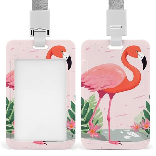 Flamingo-Ausweishalter, professioneller, vertikaler Ausweishalter mit Umhängeband, wasserdicht, für Büro, transparenter Ausweishalter für Krankenschwestern, Ärzte, Lehrer Flamingo-Ausweishalter, professioneller, vertikaler Ausweishalter mit Umhängeband, wasserdicht, für Büro, transparenter Ausweishalter für Krankenschwestern, Ärzte, Lehrer von Rrtsmsgh