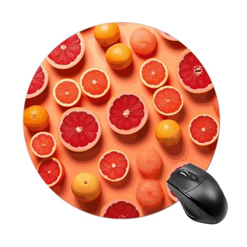 Grapefruit-Scheiben-Mauspad, kleines Mauspad mit rutschfester Gummiunterseite, bequemes Laptop-Mauspad, rund, wasserdicht, Mauspad für Büro, Zuhause, Computer, 20 x 20 cm Grapefruit-Scheiben-Mauspad, kleines Mauspad mit rutschfester Gummiunterseite, bequemes Laptop-Mauspad, rund, wasserdicht, Mauspad für Büro, Zuhause, Computer, 20 x 20 cm von Rrtsmsgh