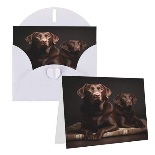 Grußkarten, brauner Labrador Retriever, blanko, mit Umschlägen, für alle Anlässe, Freundschaftskarten, Jubiläumskarten von Rrtsmsgh