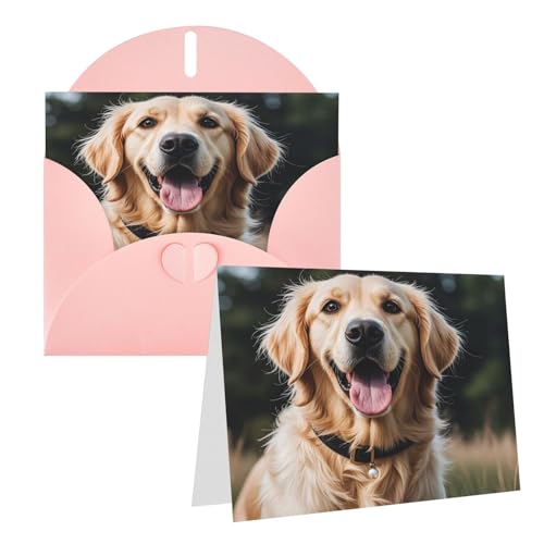 Grußkarten Lustige Golden Retriever Blanko-Grußkarten mit Umschlägen für alle Gelegenheiten, Freundschaftskarten, Jubiläumskarten von Rrtsmsgh
