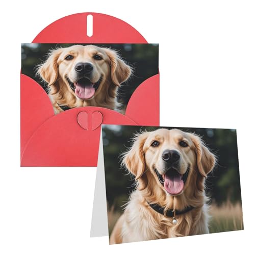 Grußkarten Lustige Golden Retriever Blanko-Grußkarten mit Umschlägen für alle Gelegenheiten, Freundschaftskarten, Jubiläumskarten von Rrtsmsgh