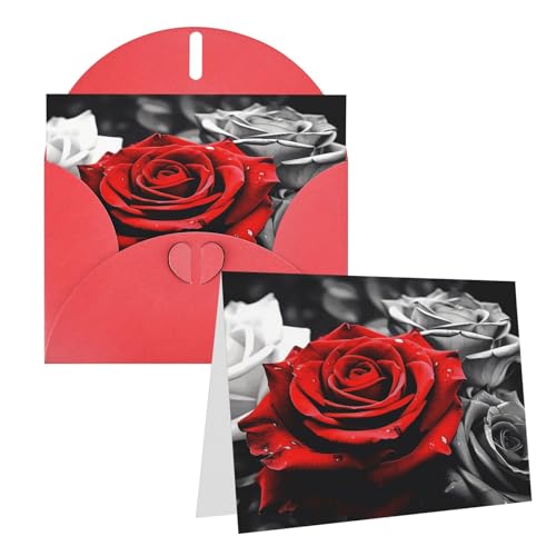 Grußkarten Schwarz Weiß und Rot Rosen Blanko Grußkarten mit Umschlägen für alle Anlässe Karten Freundschaft Jahrestag Karten Grußkarten Schwarz Weiß und Rot Rosen Blanko Grußkarten mit Umschlägen für alle Anlässe Karten Freundschaft Jahrestag Karten von Rrtsmsgh
