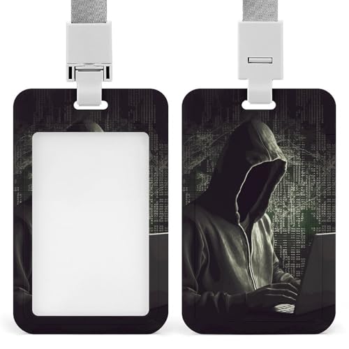 Hacker Ausweishalter, professioneller, vertikaler Ausweishalter mit Umhängeband, wasserdichte Ausweishülle für Büro, transparenter Ausweishalter für Krankenschwestern, Ärzte, Lehrer Hacker Ausweishalter, professioneller, vertikaler Ausweishalter mit Umhängeband, wasserdichte Ausweishülle für Büro, transparenter Ausweishalter für Krankenschwestern, Ärzte, Lehrer von Rrtsmsgh