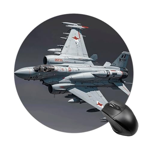 Jet Fighter Mauspad, kleines Mauspad mit rutschfester Gummiunterseite, bequemes Laptop-Mauspad, rund, wasserdicht, Mauspad für Büro, Zuhause, Computer, 20 x 20 cm Jet Fighter Mauspad, kleines Mauspad mit rutschfester Gummiunterseite, bequemes Laptop-Mauspad, rund, wasserdicht, Mauspad für Büro, Zuhause, Computer, 20 x 20 cm von Rrtsmsgh