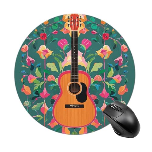Kleines Mauspad für Akustik- und Gitarre, mit rutschfester Gummiunterseite, bequemes Laptop-Mauspad, rund, wasserdicht, für Büro, Zuhause, Computer, 20 x 20 cm Kleines Mauspad für Akustik- und Gitarre, mit rutschfester Gummiunterseite, bequemes Laptop-Mauspad, rund, wasserdicht, für Büro, Zuhause, Computer, 20 x 20 cm von Rrtsmsgh