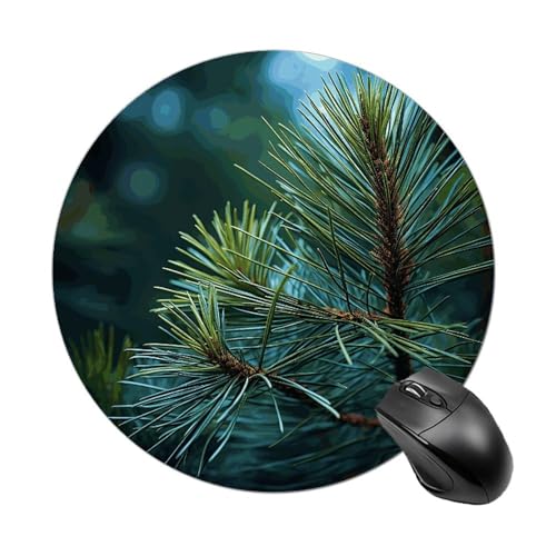 Mauspad mit Kiefernbaum, klein, mit rutschfester Gummiunterseite, bequem, Laptop, Gaming-Mauspad, rund, wasserdicht, für Büro, Zuhause, Computer, 20 x 20 cm Mauspad mit Kiefernbaum, klein, mit rutschfester Gummiunterseite, bequem, Laptop, Gaming-Mauspad, rund, wasserdicht, für Büro, Zuhause, Computer, 20 x 20 cm von Rrtsmsgh