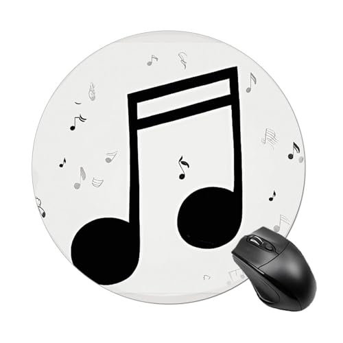 Mauspad mit Musiknoten-Druck, kleines Mauspad mit rutschfester Gummiunterseite, bequemes Laptop-Mauspad, rund, wasserdicht, Mauspad für Büro, Zuhause, Computer, 20 x 20 cm Mauspad mit Musiknoten-Druck, kleines Mauspad mit rutschfester Gummiunterseite, bequemes Laptop-Mauspad, rund, wasserdicht, Mauspad für Büro, Zuhause, Computer, 20 x 20 cm von Rrtsmsgh