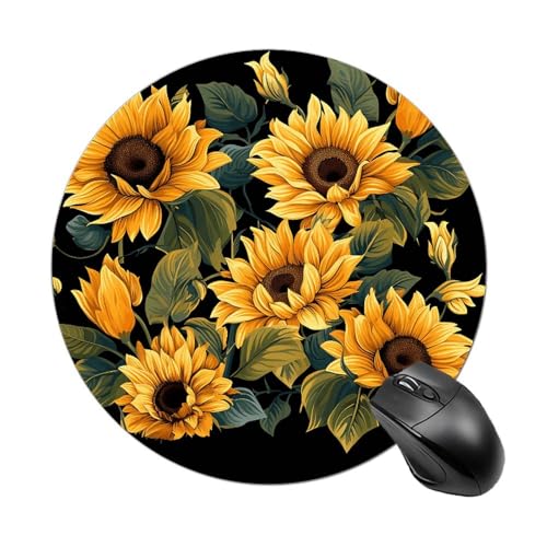 Mauspad mit Sonnenblume zum Aufhellen meines Lebens, kleines Mauspad mit rutschfester Gummiunterseite, bequemes Laptop-Mauspad, rund, wasserdicht, Mauspad für Büro, Zuhause, Computer, 20 x 20 cm Mauspad mit Sonnenblume zum Aufhellen meines Lebens, kleines Mauspad mit rutschfester Gummiunterseite, bequemes Laptop-Mauspad, rund, wasserdicht, Mauspad für Büro, Zuhause, Computer, 20 x 20 cm von Rrtsmsgh