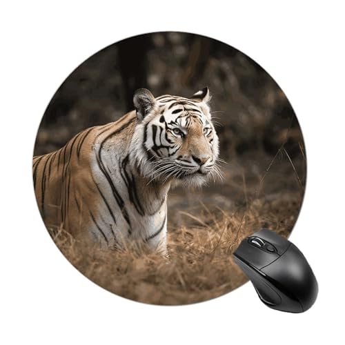 Mauspad mit Wildtier-Tigermotiv, kleines Mauspad mit rutschfester Gummiunterseite, bequemes Laptop-Mauspad, rund, wasserdicht, Mauspad für Büro, Zuhause, Computer, 20 x 20 cm Mauspad mit Wildtier-Tigermotiv, kleines Mauspad mit rutschfester Gummiunterseite, bequemes Laptop-Mauspad, rund, wasserdicht, Mauspad für Büro, Zuhause, Computer, 20 x 20 cm von Rrtsmsgh