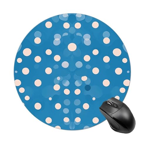 Mauspad mit blauem Punktemuster, kleines Mauspad mit rutschfester Gummiunterseite, bequemes Laptop-Mauspad, rund, wasserdicht, Mauspad für Büro, Zuhause, Computer, 20 x 20 cm Mauspad mit blauem Punktemuster, kleines Mauspad mit rutschfester Gummiunterseite, bequemes Laptop-Mauspad, rund, wasserdicht, Mauspad für Büro, Zuhause, Computer, 20 x 20 cm von Rrtsmsgh