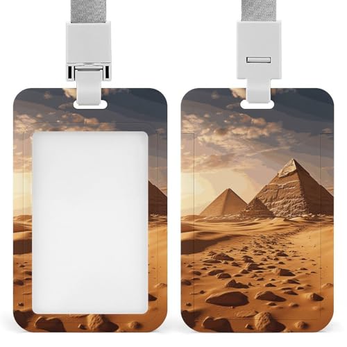 Pyramid Afrika Desert Badge Holder Professional Vertical Badge Clip with Lanyard Waterproof ID Card Protective Cover for Office Clear ID Card Holder for Nurse Doctor Teacher Pyramid Afrika Desert Badge Holder Professional Vertical Badge Clip with Lanyard Waterproof ID Card Protective Cover for Office Clear ID Card Holder for Nurse Doctor Teacher von Rrtsmsgh