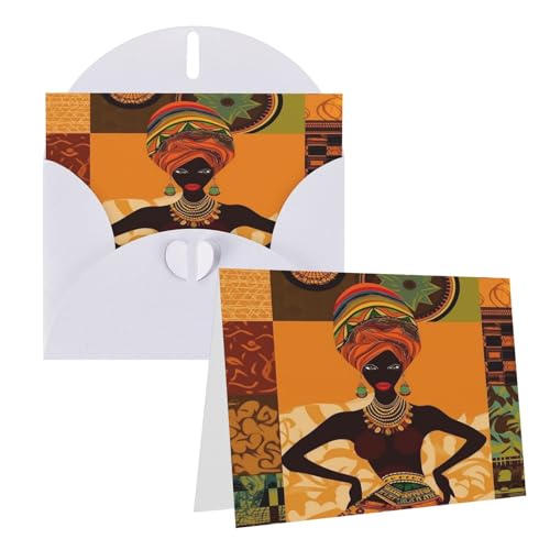 Rrtsmsgh Grußkarten, Afrikanische Frau, blanko, Grußkarten mit Umschlägen für alle Anlässe, Freundschaftskarten, Jubiläumskarten von Rrtsmsgh