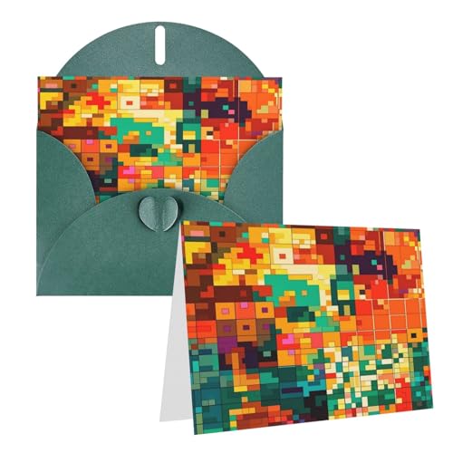 Rrtsmsgh Grußkarten, Pixel-Kunst-Muster, blanko, Grußkarten mit Umschlägen für alle Anlässe, Freundschaftskarten, Jubiläumskarten von Rrtsmsgh