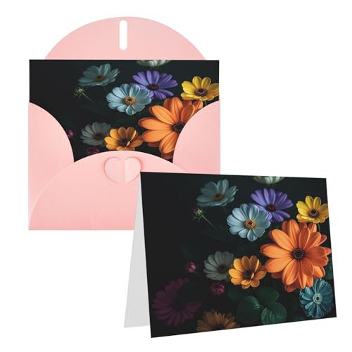 Rrtsmsgh Grußkarten, helle Blumen, blanko, mit Umschlägen, für alle Anlässe, Freundschaftskarten, Jubiläumskarten von Rrtsmsgh