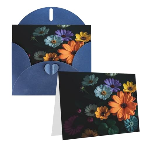Rrtsmsgh Grußkarten, helle Blumen, blanko, mit Umschlägen, für alle Anlässe, Freundschaftskarten, Jubiläumskarten von Rrtsmsgh