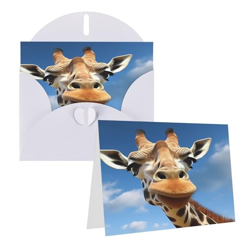 Rrtsmsgh Grußkarten, lustige Giraffe, blanko, Grußkarten mit Umschlägen für alle Anlässe, Freundschaftskarten, Jubiläumskarten von Rrtsmsgh