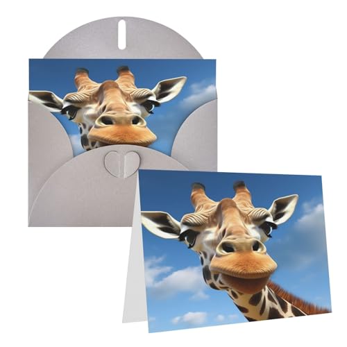 Rrtsmsgh Grußkarten, lustige Giraffe, blanko, Grußkarten mit Umschlägen für alle Anlässe, Freundschaftskarten, Jubiläumskarten von Rrtsmsgh