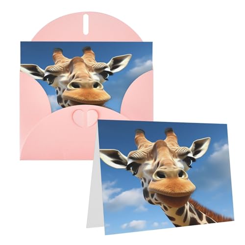 Rrtsmsgh Grußkarten, lustige Giraffe, blanko, Grußkarten mit Umschlägen für alle Anlässe, Freundschaftskarten, Jubiläumskarten von Rrtsmsgh