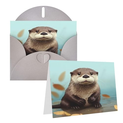 Rrtsmsgh Grußkarten, niedlicher Otter, blanko, mit Umschlägen für alle Anlässe, Freundschaftskarten, Jubiläumskarten von Rrtsmsgh