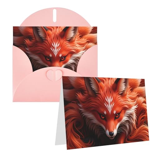 Rrtsmsgh Grußkarten, roter Fuchs, blanko, mit Umschlägen für alle Anlässe, Freundschaftskarten Rrtsmsgh Grußkarten, roter Fuchs, blanko, mit Umschlägen für alle Anlässe, Freundschaftskarten von Rrtsmsgh