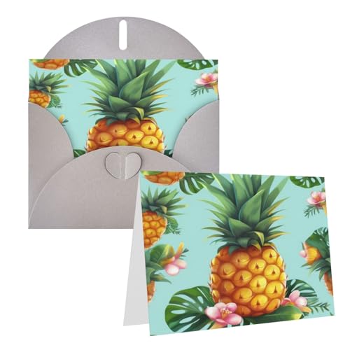 Rrtsmsgh Grußkarten, tropische Ananas, blanko, Grußkarten mit Umschlägen für alle Anlässe, Freundschaftskarten, Jubiläumskarten von Rrtsmsgh