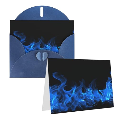 Rrtsmsgh Grußkarten Blaue Flamme, blanko, Grußkarten mit Umschlägen für alle Anlässe, Freundschaftskarten, Jubiläumskarten von Rrtsmsgh