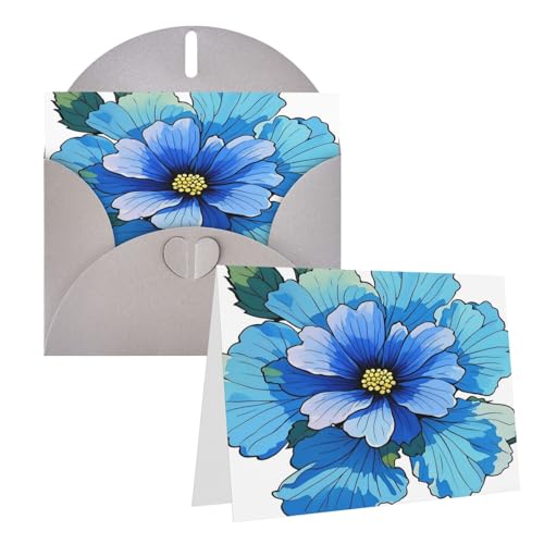 Rrtsmsgh Grußkarten Blaue Hibiskusblüte Blanko-Grußkarten mit Umschlägen für alle Gelegenheitskarten, Freundschafts-Jubiläumskarten Rrtsmsgh Grußkarten Blaue Hibiskusblüte Blanko-Grußkarten mit Umschlägen für alle Gelegenheitskarten, Freundschafts-Jubiläumskarten von Rrtsmsgh