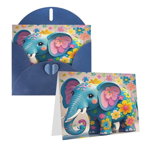 Rrtsmsgh Grußkarten Blume Cartoon Elefant Blanko Grußkarten mit Umschlägen für alle Anlässe Karten Freundschaft Jahrestag Karten Rrtsmsgh Grußkarten Blume Cartoon Elefant Blanko Grußkarten mit Umschlägen für alle Anlässe Karten Freundschaft Jahrestag Karten von Rrtsmsgh